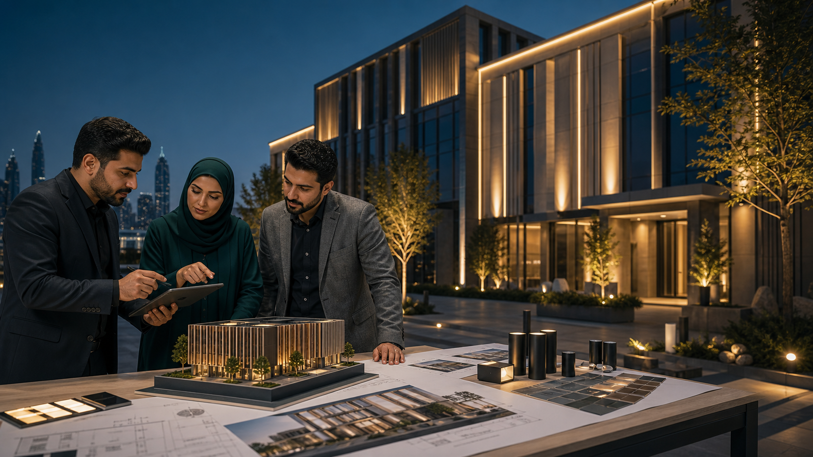 مراجعة تصميم إنارة الواجهات لإبراز الهوية الليلية
