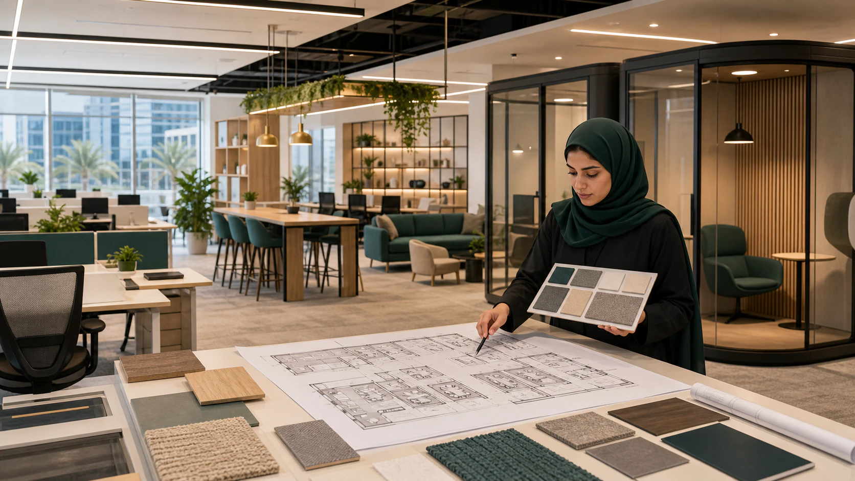 تصميم داخلي لمكاتب عمل مرنة يرفع كفاءة المساحات