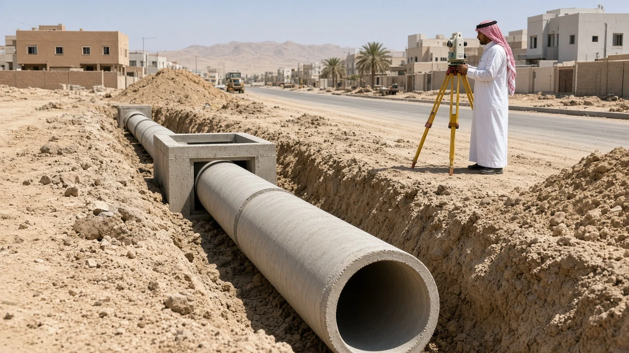 تصميم تصريف مياه الأمطار في المواقع منخفضة الميول